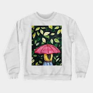 Girl with Umbrella Crewneck Sweatshirt